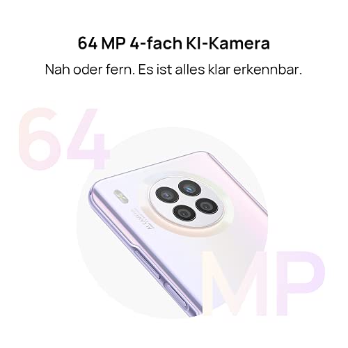 HUAWEI nova 8i Smartphone 6.67 Inches, 66W Supercharge, 64MP 4-Way AI Camera, 6GB RAM + 128GB ROM, 4300 mAh, EMUI 11, [Standard Deutsche Version] 30 Monate Garantie, Moonlight Silver
