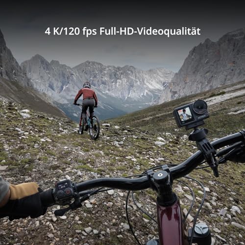 DJI Osmo Action 4 Essential-Combo, 4K/120fps Action-Kamera | 1/1,3-Zoll-Sensor, Low-Light-Aufnahmen, 10-Bit- und D-Log M-Farbleistung, langlebiger 1.770 mAh-Akku