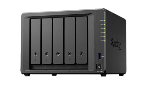 Synology Erweiterbares NAS-Kit mit 5 Schächten, DS1525+ AMD RyzenCPU mit 8 GB Speicher, 2,5 GbE Standardbenutzer, inländischer autorisierter Händler, Field Lake, Telefonunterstützung, DiskStation