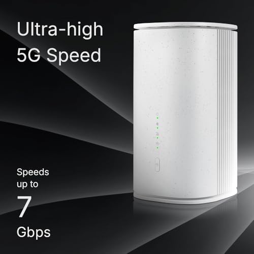 Zyxel 5G Router mit SIM-Karte | WiFi 7 BE7200 | Dual-WAN-Failover | FWA515 | 5G NR bis 7 Gbit/s, MLO, 2x 2.5GbE-LAN-Ports, WPA2/WPA3, VLAN, Nebula Cloud Management
