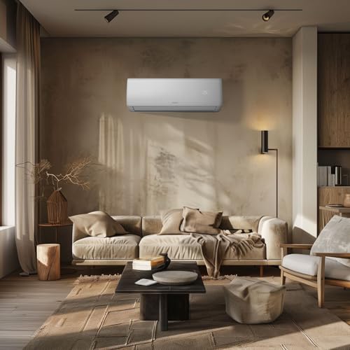 EVVO Splitklima-Klimaanlage, WLAN, Kühlung und Heizung, WLAN-Konnektivität, Invertermotor, Wärmepumpe, Klasse A++/A+, Luftentfeuchter, Kühlmittel R32 (9.000 BTU)