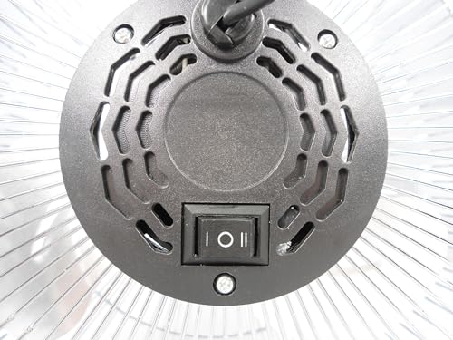 Jocca - Industrieller Bodenventilator 21 cm/3 Geschwindigkeiten verstellbar/Tischventilator 20 W/Ventilator mit 3 Metallflügeln/Mit Griff/Abmessungen 28,5 * 13 * 29,5 cm