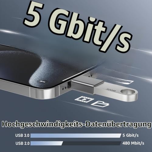 USB C auf USB Adapter 4-Pack, Thunderbolt 4 5 USBC Stecker zu USB Buchse OTG Adapter, Typ A Stick Konverter Zubehör für Apple MacBook Pro Air, iPhone 16e 15 Max, iPad, Samsung Galaxy S24 S25