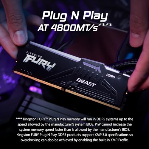 Kingston FURY Beast Schwarz RGB EXPO 32GB 6400MT/s DDR5 CL32 DIMM Desktop Gaming Speicher Kit mit 2 - KF564C32BBEAK2-32