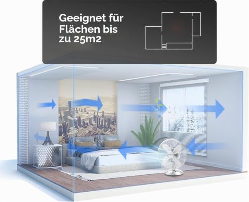 Wintem Vortex Tischventilator aus verchromtem Stahl, 30 cm, 40 Watt, 3 Geschwindigkeiten und Oszillationsbewegung