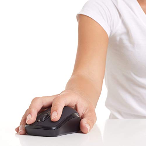 Amazon Basics Funkmaus für Laptop und PC, Kabellos, Schwarz, USB-Nano-Empfänger