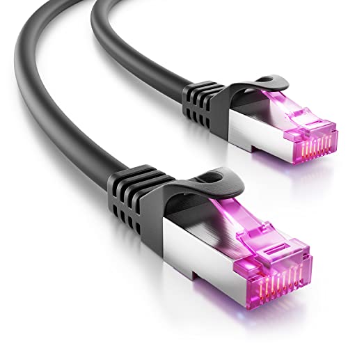 deleyCON 2m CAT7 Outdoor Netzwerkkabel RJ45 10 Gbit/s S/FTP Kupfer | Ethernet LAN Patchkabel für Außenbereich, witterungsbeständig, für Kameras, PoE, Camping uvm.