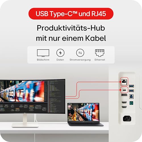 LG Electronics 38WR85QC-W.AEU Curved UltraWide™ IPS-Monitor 38" (95,25cm), 3840 x 1600, 1 ms GtG, 144 Hz, HDR 10, DisplayHDR™ 600, 98% DCI-P3, NVIDIA G-Sync™, AMD FreeSync™ - Weiß