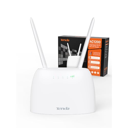 Tenda 4G07 4G SIM Router, LTE CAT4 WLAN AC1200 bis 150 Mbit/s, Dualband