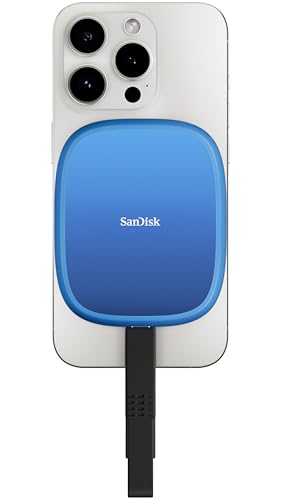 SanDisk Creator Phone SSD 1 TB - bis zu 1.000 MB/s Lesen - Blau | Externe SSD, kompatibel mit PC & Mac, Android- & macOS Smartphones, 4K Video