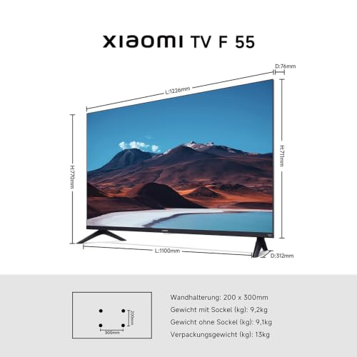 Xiaomi TV F 55 Zoll 2025, 4K UHD Smart TV, Fire OS8, HDR10, L55MB-FAEU | Triple Tuner DVB-C/S/S2/T/T2, 60Hz with 120Hz Game Boost Mode, Voice Control with Alexa