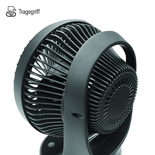 Honeywell QuietSet Oszillierender Tischventilator in Schwarz – Ventilator für einzelne Benutzer und kleine Räume mit leisem Betrieb und 5 Leistungs- und Geräuschstufen: HTF337BE, HTF337BE4