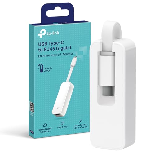 TP-Link USB C Ethernet Adapter 1000Mbps, USB C LAN Adapter Netzwerkadapter Kompatibel mit iPhone 17, iPad, MacBook, Windows, Galaxy S25, Faltbar und tragba (UE300C)