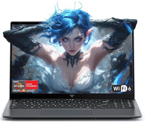 Tivique 15.6 Zoll Laptop,Ryzen 5 7430U Prozessor bis zu 4.3GH,16GB DDR4 512GB SSD,Notebook Geeignet für Studium und Beruf,Unterstützung WiFi 5, BT5.0, 3*USB3.2,5000mAh