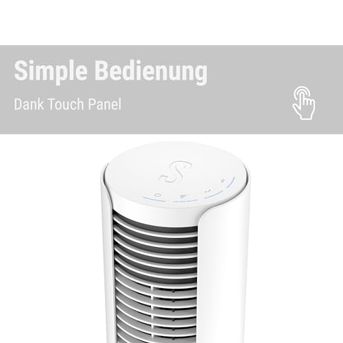 Stadler Form Tischventilator Peter little, mit Schwenkfunktion | Natürlicher Brise Modus, 4 Geschwindigkeitsstufen, für Schlafzimmer, Wohnzimmer, Büro, platzsparend, energieeffizient, weiß