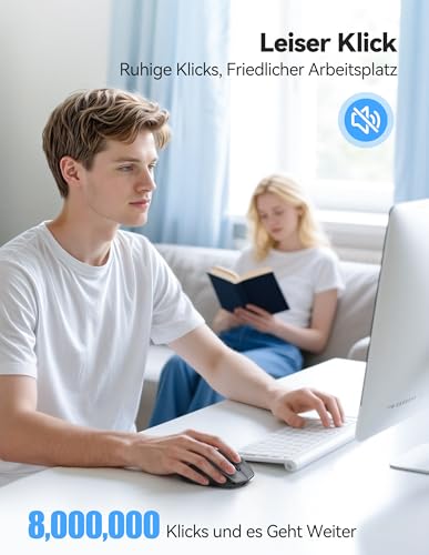 TECKNET PRO Kabellose Maus, Wiederaufladbar, Silent Funkmaus