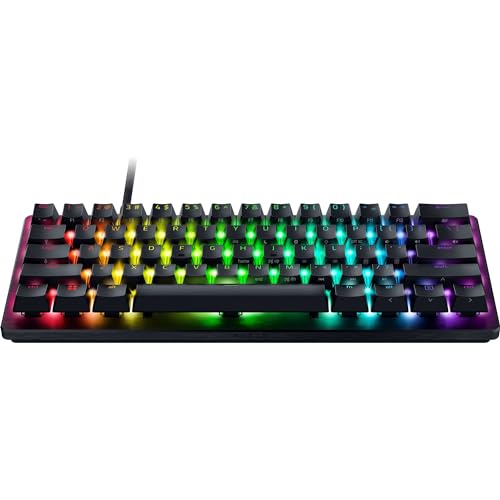 Razer Huntsman V3 Pro Mini - Analoge optische E-Sport Gaming-Tastatur 60% Format - Snap Tap & Rapid Trigger (Digitale Steuerungstasten, Doubleshot-PBT-Tastenkappen) QWERTY US-Layout | Schwarz