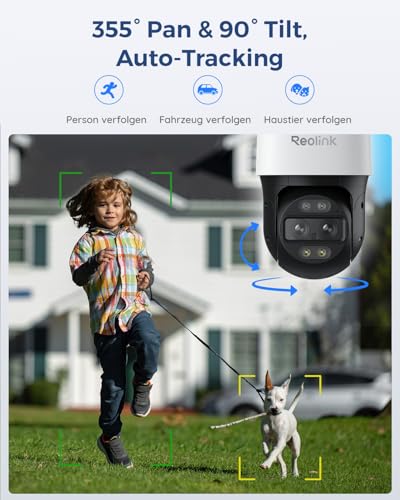 Reolink 4K PTZ PoE Überwachungskamera Außen mit Dual-Objektiv,TrackMix PoE