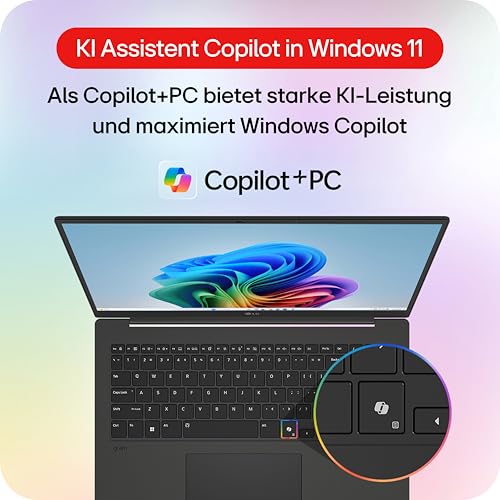 LG gram Pro 16 16Z90TS-G.AU8CG (16 Zoll) IPS Notebook, Intel Core Ultra 7 258V, Intel Arc 140V, 32GB RAM, 2TB SSD, federleicht (1,239 kg), gram AI, Copilot+ PC, 77 Wh, Thunderbolt 4, Grau