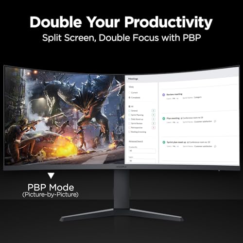 KOORUI 34 Zoll Curved Gaming Monitor 200Hz Bildschirm WQHD HDR 400 HDMI/DP