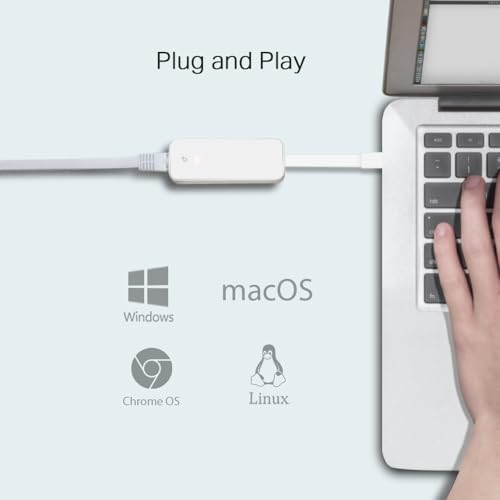 TP-Link USB C Ethernet Adapter 1000Mbps, USB C LAN Adapter Netzwerkadapter Kompatibel mit iPhone 17, iPad, MacBook, Windows, Galaxy S25, Faltbar und tragba (UE300C)