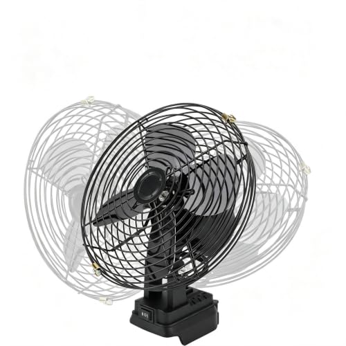Jeanoko Baustellenventilator, Tragbar, 35 W, 4000 U/min, 20,3 Cm Eisenflügel, für den Einsatz auf der Baustelle und Im Freien