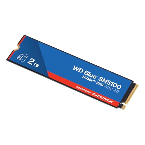 WD Blue SN5100 NVMe SSD 2 TB (7.100 MB/s Lesegeschwindigkeit, M.2 2280, PCIe Gen 4.0, nCache 4.0, SanDisk 3D CBA NAND-Technologie, Acronis True Image)