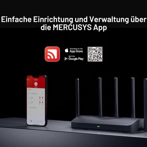Mercusys Tri-Band BE9300 WiFi 7 Router MR47BE | 4 x 2,5G-Ports | 6 Hochleistungsantennen | 320 MHz-Kanäle | 6 GHz | Gastnetzwerk | MERCUSYS app | IPTV IPv6 WPA3 VPN
