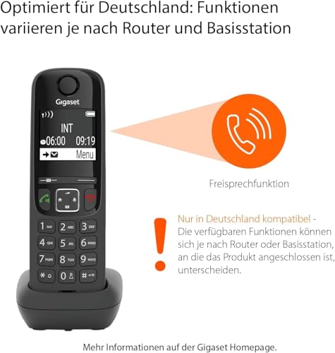 Gigaset AS690A Quattro Vier DECT-Telefone mit Anrufbeantworter, Schwarz