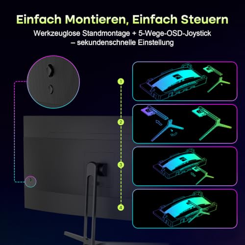 Amzfast 34 Zoll Curved Gaming Monitor, 3440x1440 UWQHD, 240Hz, 1ms MPRT, 1500R VA Curved, 21:9, 3000:1 Kontrast, 450cd/m², 131% sRGB, Adaptive Sync, Pip/PBP, HDMI2.1&DP1.4, VESA100×100, AMZG34C8 Pro