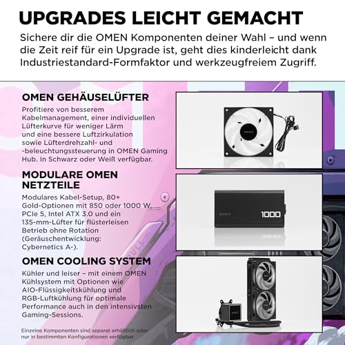 HP Omen GT16-1279ng 35L Gaming Desktop PC, AMD Ryzen 7 9800X3D, 32GB DDR5-SDRAM, 2TB SSD, NVIDIA GeForce RTX 5070 Ti, Tower PC, Windows 11 Home, Black Metal