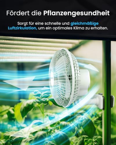 Pro Breeze Mini Ventilator mit Clip, 15 cm Durchmesser, 2 Geschwindigkeitsstufen, stabiler Clip - Ventilator leise, ideal als Tischventilator am Schreibtisch, für Growbox, Zuhause im Schlafzimmer