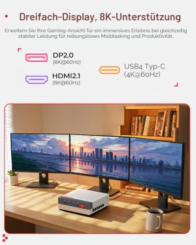 ACEMAGIC Retro X3 Mini PC, AMD Ryzen 7 H 255 1TB SSD 16GB LPDDR5 RAM | Radeon 780M, USB4, 2.5G LAN, WiFi 6E, BT 5.2, Triple 4K Display, Mini Desktop PC für Home Office, Multimedia & Creator