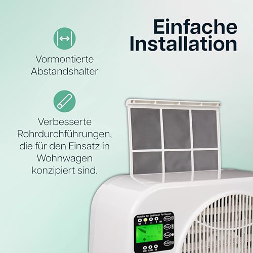 Eurom Klimaanlage AC3201E Weiß für Wohnwagen, Camping, Camper, Caravan | Mobiles Klimagerät mit 2.500–3.200 BTU | Kühlleistung für kompakte Räume | Betriebsspannung 220–240 V