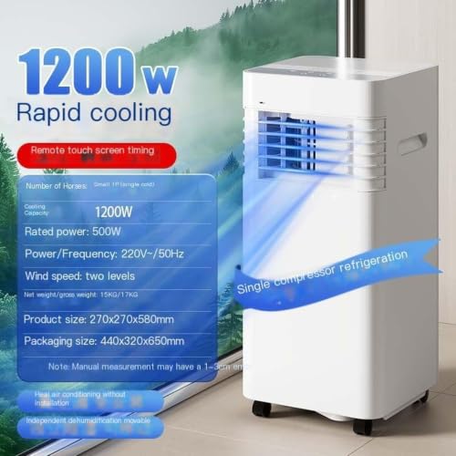14000 BTU Tragbare Klimaanlage, Niedrigenergie-Kühlgerät mit 2 Lüftergeschwindigkeiten, Digitalanzeige, 24-Stunden-Timer für Zuhause & Große Räume