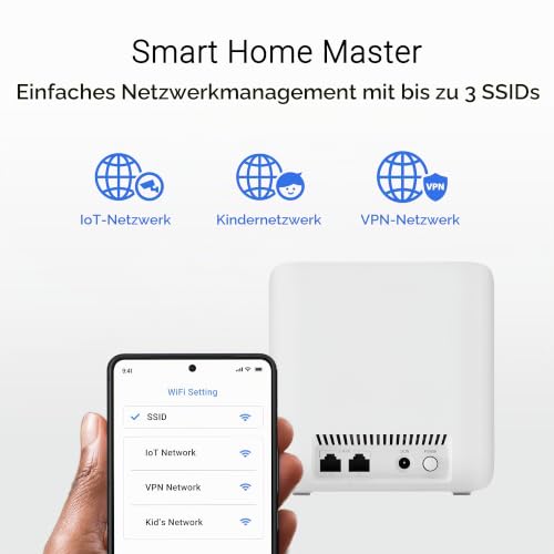 ASUS ZenWiFi BD4 Dualband WiFi 7 AiMesh Extendable Router 2er Set | Weiß | 3.6 Gbps, Abdeckung bis zu 455 m², Dual 2.5G Ports, VPN, Kindersicherung