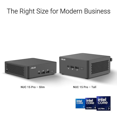 ASUS NUC 15 Pro Plus Kit RNUC15CRSU500002, Barebone (Intel Core Ultra 5 225H Prozessor, Intel Arc Grafik, WiFi 7, Bluetooth 5.4, ohne Betriebssystem, mit EU-Netzteil, weiß)