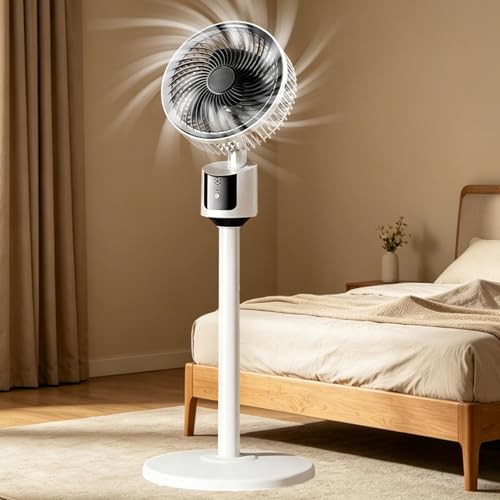 Gungtj Bodenventilator, leistungsstark, leise Kühlung, Luftzirkulation, betriebener Ventilator, Luftzirkulator, für Zuhause, Schlafzimmer, Wohnzimmer, Büro, Studentenwohnheim, Wohnung, Innen- und