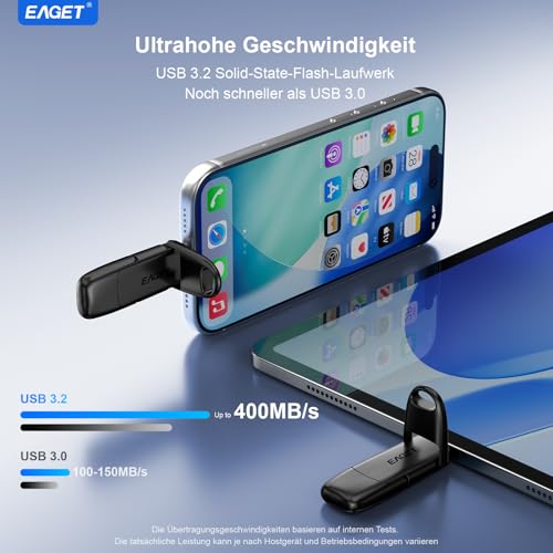 512GB USB C Stick, Bis zu 400 MB/s Lesen & 360 MB/s Schreiben, Dual Drive Typ-C & USB-A, USB 3.2 Speicherstick,Metallgehäuse, USB Flash Drive für iPhone 15/16/17,Android-Handy,Tablet, Laptop,Mac,PC