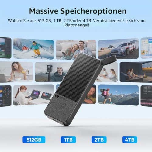 SANZANG Master Externe SSD 2TB, Bis zu 1050MB/s, USB 3.2 Gen2