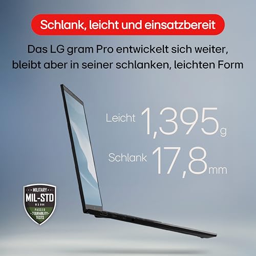 LG gram 17 17Z90TL-G.AU79G (17 Zoll) IPS Notebook, Intel Core Ultra 7 256V, 16GB RAM, 1TB SSD, Intel Arc 140V, federleicht (1,389 kg), gram AI, 77 Wh, Thunderbolt 4, Grau