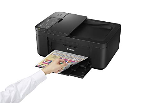 Canon PIXMA TR4550 Drucker Farbtintenstrahl Multifunktionsgerät DIN A4 (Farbdruck, Scanner, Kopierer, Fax, 4 in 1, 4.800 x 600 dpi, USB, WIFI, WLAN, Duplexdruck, Print App), schwarz