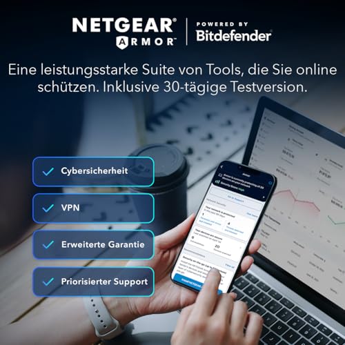 NETGEAR Nighthawk WiFi 7 WLAN Router RS200, Bis zu 185 m², 6,5 Gbit/s | Glasfaser Router, Zuverlässige Leistung, Einfache Einrichtung, 80 Geräte, 1× 2,5G + 3× Gigabit-Ports, Dual Band, BE6500