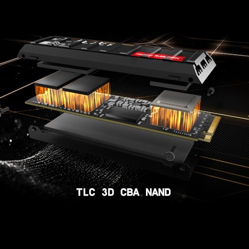 WD_Black SN8100 1 TB PCIe 5.0x4 NVMe M.2 SSD mit Kühlkörper (Lesegeschwindigkeiten von bis zu 14.900 MB/s, Schreibgeschwindigkeiten von bis zu 11.00MB/s, TLC 3D CBA NAND) - Powered by SANDISK