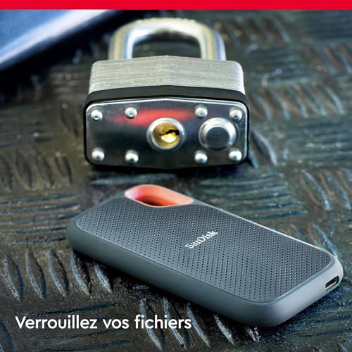 SANDISK Extreme Portable SSD 500 GB - bis zu 1.050 MB/s Lesen - Schwarz | Externe SSD, kompatibel mit PC & Mac, IP65-Wasser- & -Staubschutz, 256-Bit-Verschlüsselung, USB 3.2 Gen 2, USB-C