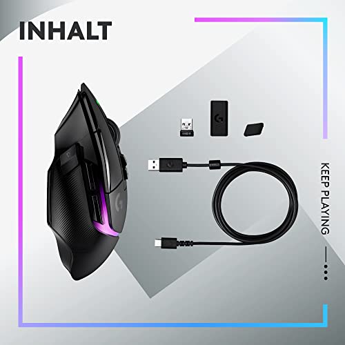 Logitech G G502 X Plus Lightspeed Kabellose RGB-Gaming-Maus | Optische Maus mit LIGHTFORCE Hybridschaltern, LIGHTSYNC, Hero 25K Gaming-Sensor, Kompatibel mit PC - macOS/Windows - Schwarz