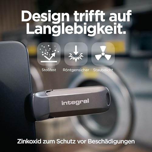 Integral USSD 1 TB Turbo-C USB 3.2 Gen 2×2 Metall-USB-Stick mit ultraschneller tragbarer SSD, Lesen bis zu 2.000 MB/s & Schreiben bis zu 1.800 MB/s – langlebiges Zinklegierungsdesign
