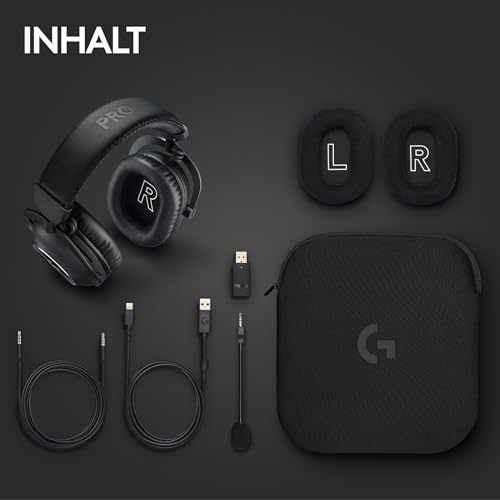 Logitech G PRO X 2 Lightspeed Wireless Gaming-PC-Headset, Schwarz | Abnehmbares Mic, 50mm-graphentreiber, DTS:X 2.0–7.1 surround, Bluetooth/USB/3,5-mm-aux, PC-Headset, PS5, PS4, Nintendo Switch