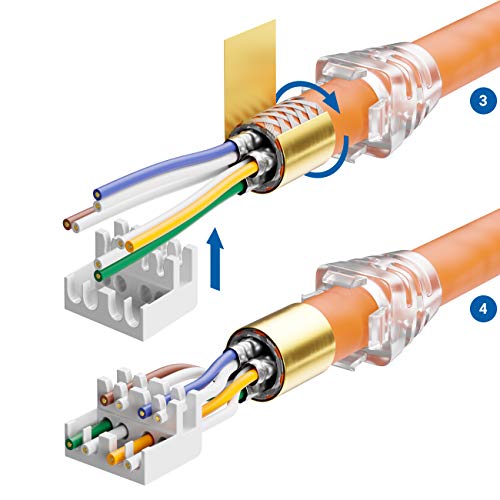 deleyCON RJ45 Stecker 10 Gbit/s werkzeuglos LSA CAT6a-CAT8 PoE, 1 Stück