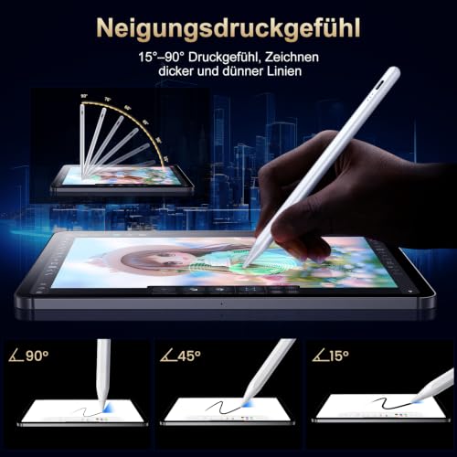 BAZO Stift für iPad 2018-2026, 2X Schnellladeleistung, Palm Rejection